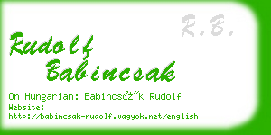 rudolf babincsak business card